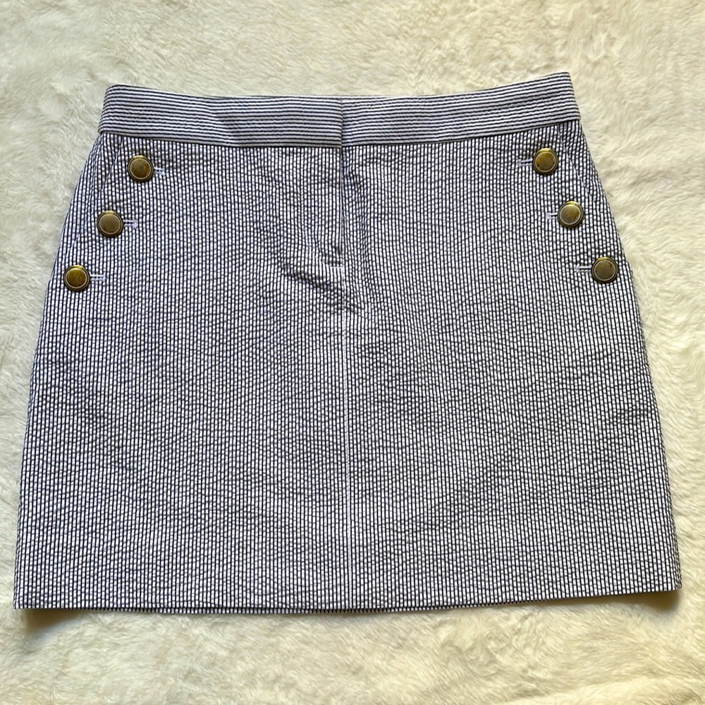 NWOT J Crew Striped Seersucker Skirt Size 2